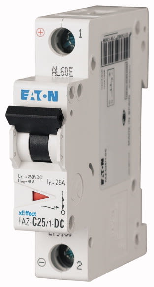 Eaton Industries France SAS - Disjoncteur modulaire FAZ-DC, 6A, 1P, 15kA (IEC/EN 60947-2), courbe C, DC