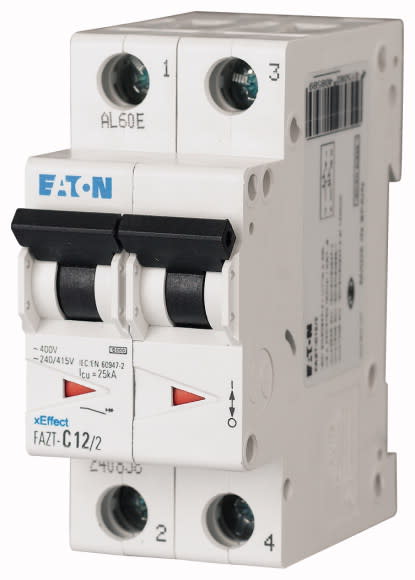 Eaton Industries France SAS - Disjoncteur modulaire FAZT, 25A, 2P, 25kA (IEC/EN 60947-2), courbe C