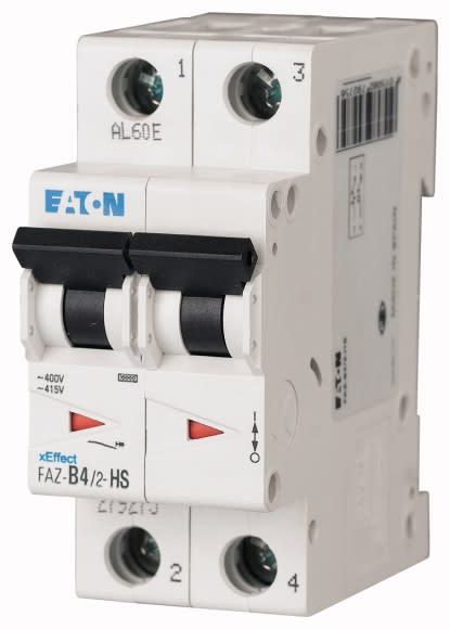 Eaton Industries France SAS - Disjoncteur FAZ-HS, 4A, 2P, 15kA (IEC/EN 60947-2), courbe B