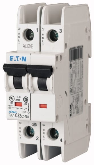 Eaton Industries France SAS - Disjoncteur FAZ, 1,5A, 2P, 15kA (IEC/EN 60947-2), 10 (UL489) kA, UL, courbe D