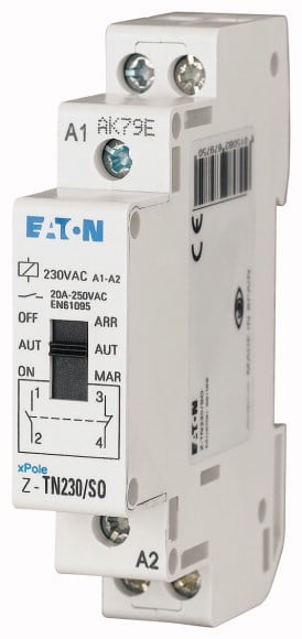 Eaton Industries France SAS - Relais avec présélection, 230VAC/50Hz, 1F+1O, 20A, 1PE