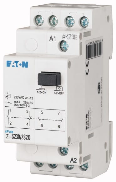 Eaton Industries France SAS - Télérupteur, 48AC/24DC, 2 F, 16A, 50Hz, 1PE