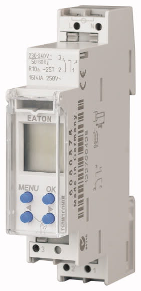 Eaton Industries France SAS - Inter horaire digital modulaire 1 canal, 7 jours, ligne de texte, 1 TLE