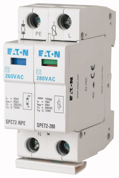 Eaton Industries France SAS - Parafoudres, complets, 1p+N, 280VAC, 4,5kA