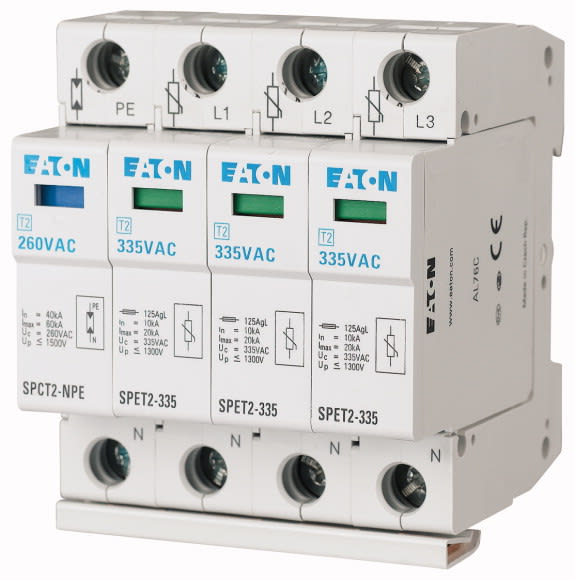 Eaton Industries France SAS - Parafoudres, complets, 3p+N, 335VAC, 4,5kA