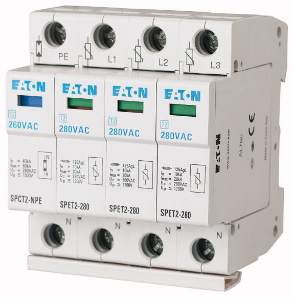 Eaton Industries France SAS - Parafoudres, complets, 3p+N, 280VAC, 4,5kA
