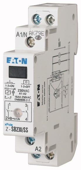 Eaton Industries France SAS - Télérupteur avec LED, 230AC, 2 F, 16A, 50Hz, 1PE