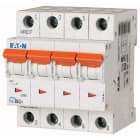Eaton Industries France SAS - Disjoncteur modulaire PLS6, 4P, 63A ,6kA (EN 60898), courbe C