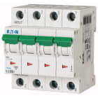 Eaton Industries France SAS - Disjoncteur modulaire PLS6, 4P, 6A ,6kA (EN 60898), courbe D