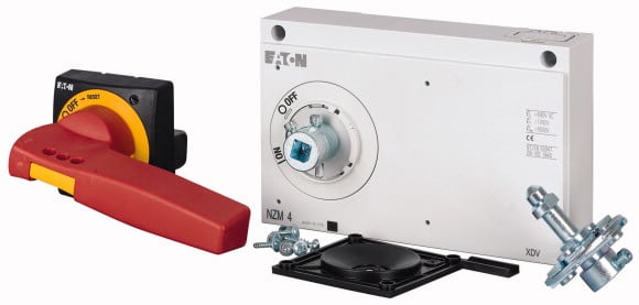 Eaton Industries France SAS - Poignée rotative à commande rompue, rouge-jaune, max 60mm axe, taille 4