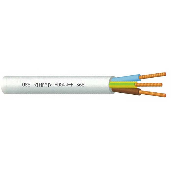 Cables Generiques courant fort - H05VVF 3G1 BLANC C100