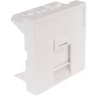 Acome - Plastron droit 1 port RJ45 Keystone, Format 45x45 volet anti poussière Blanc