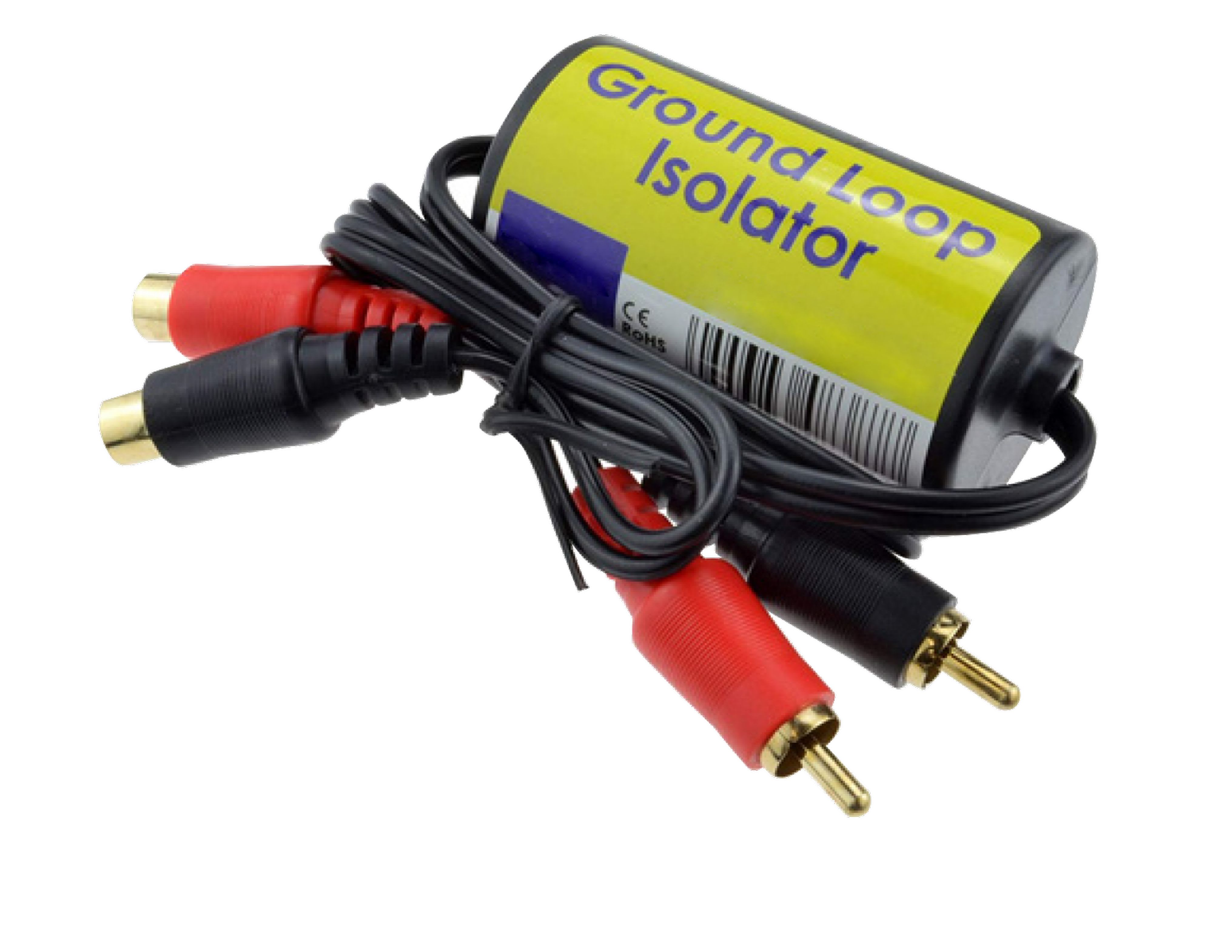 Majorcom - Cordon isolateur de masse 2 x RCA mâle vers 2 x RCA femelle