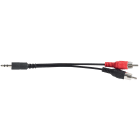 Majorcom - Cordon de liaison mini Jack 3.5 mâle vers 2 x RCA LG