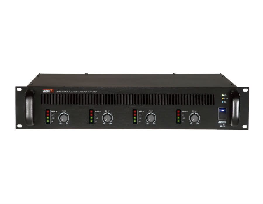 Majorcom - Amplificateur numérique classe D 4 x 300W avec 2 entrées audio