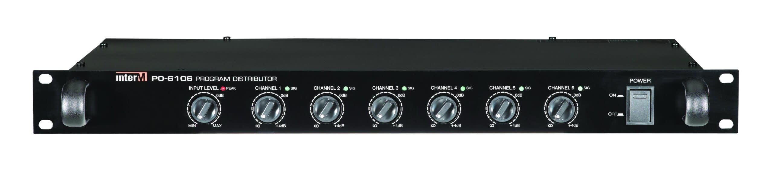 Majorcom - Distributeur audio 1 entrée vers 6 sorties à niveau réglable