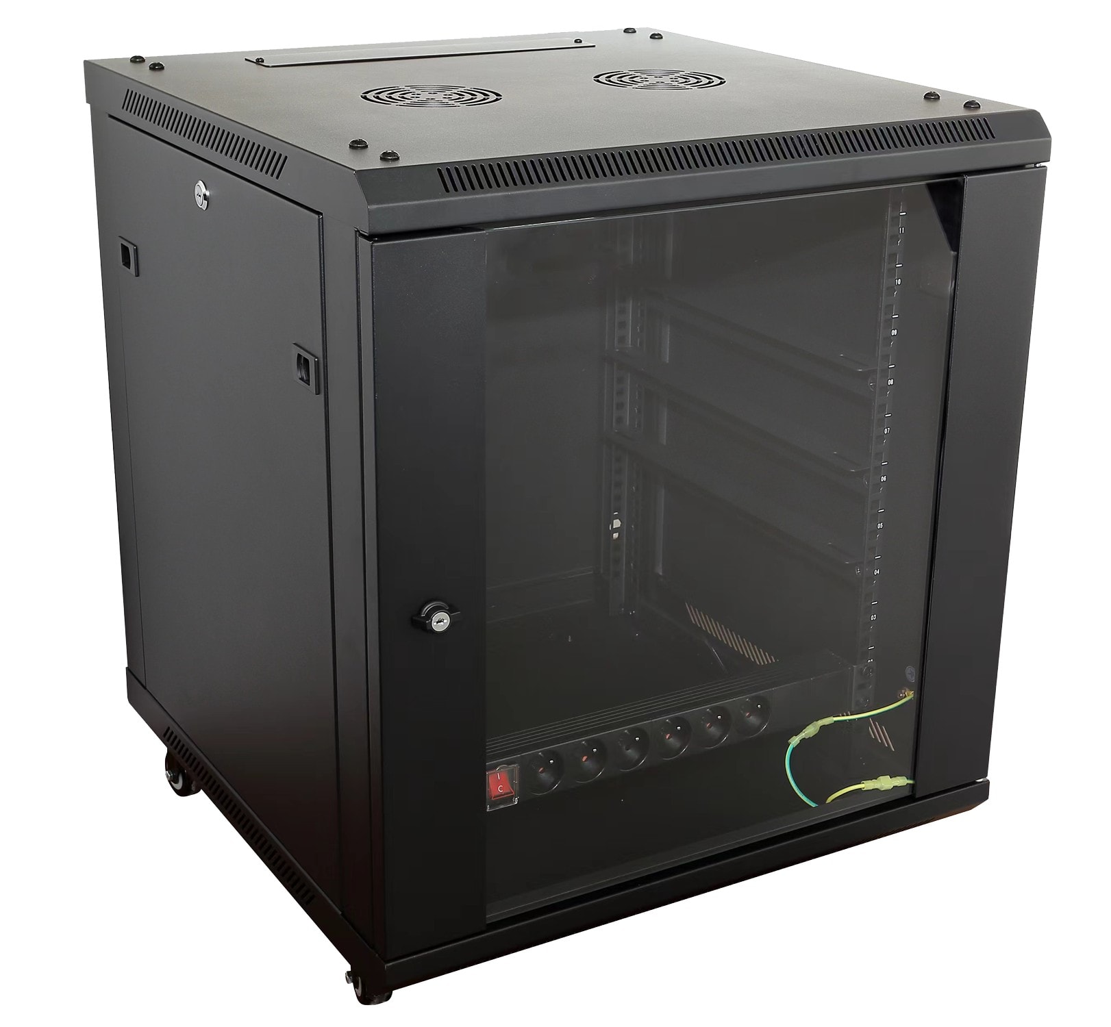 Majorcom - Rack 19'' 12U 600x600mm monté, câblé et testé