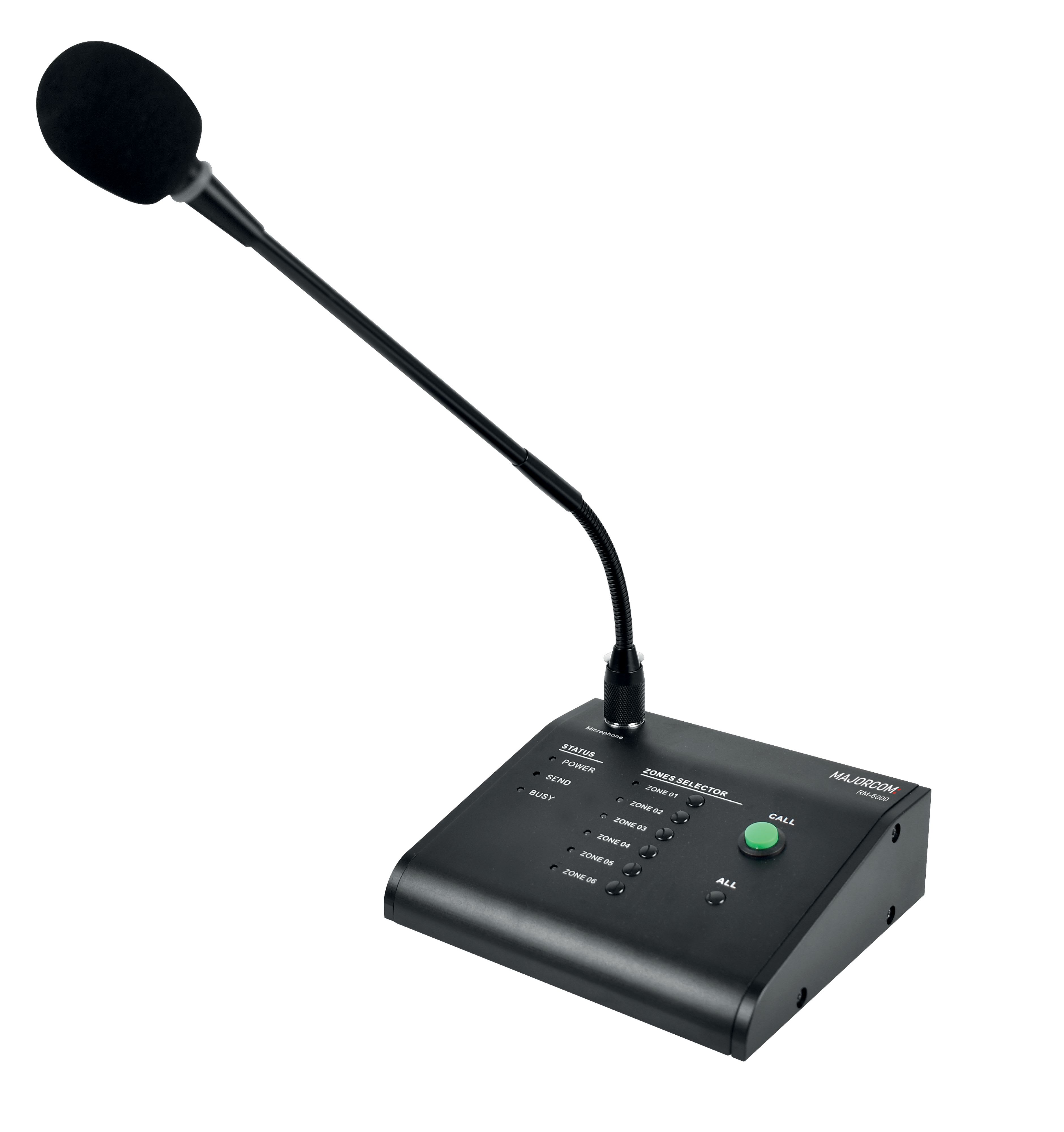 Majorcom - Pupitre microphone d'appel sélectif 6 zones pour PX-6120