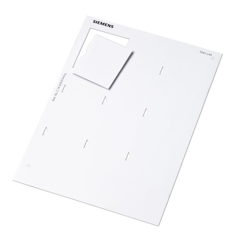 Siemens IBT - Planche 9 étiquettes pour modules TX-IO (A4)