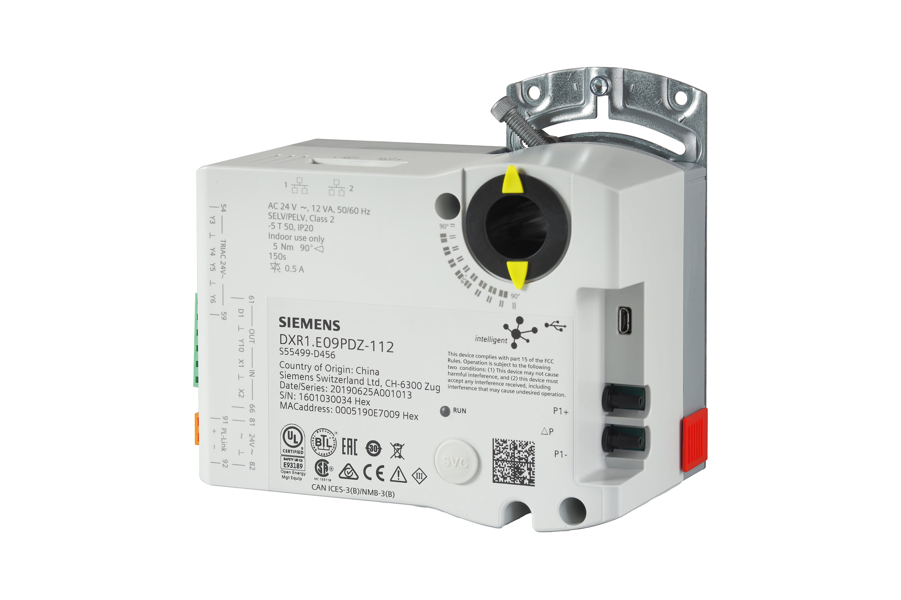 Siemens IBT - Actionneur 5Nm VAV, 24V AC, BACnet IP