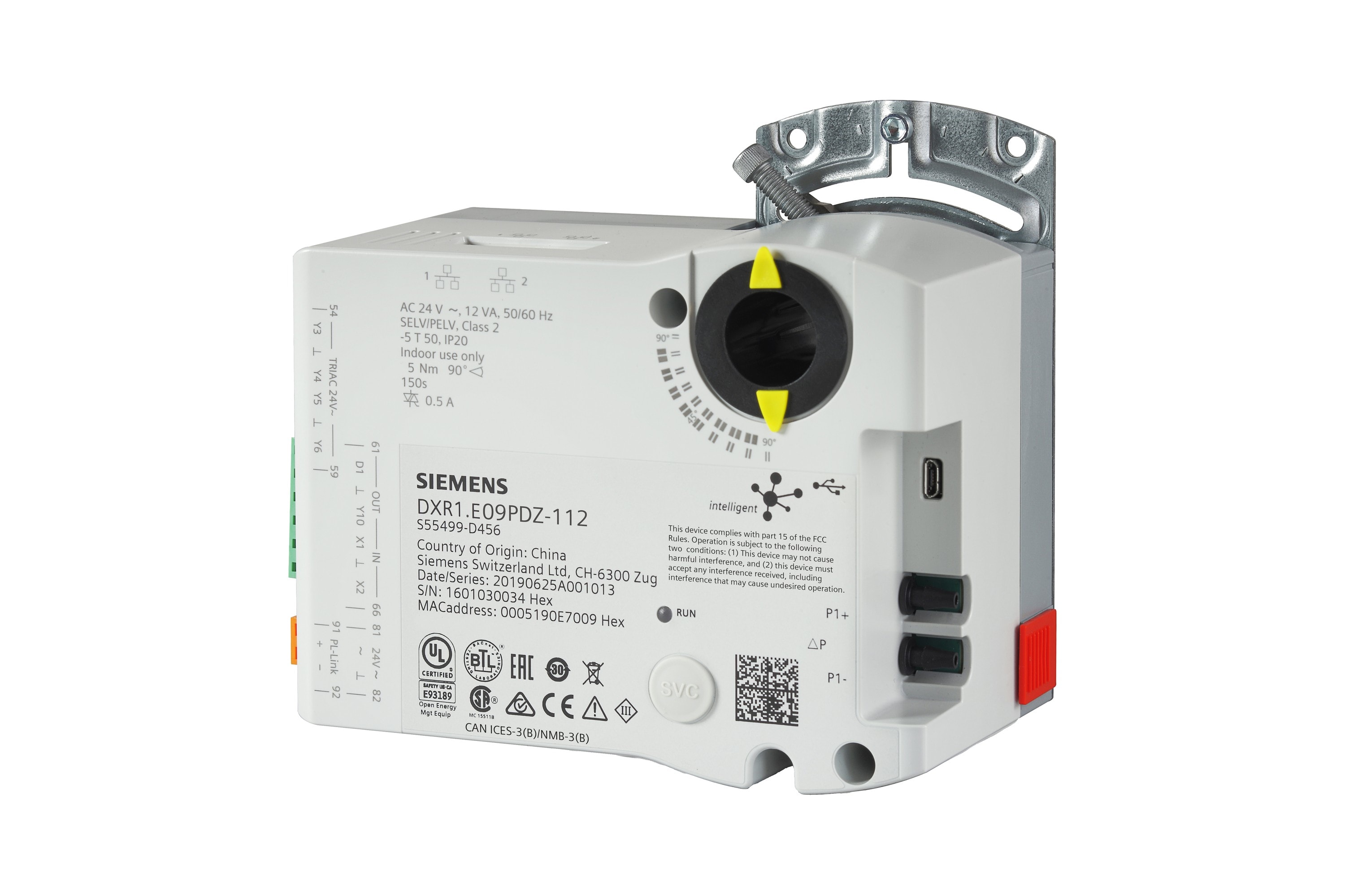 Siemens IBT - Actionneur 10Nm VAV, 24V AC, BACnet IP