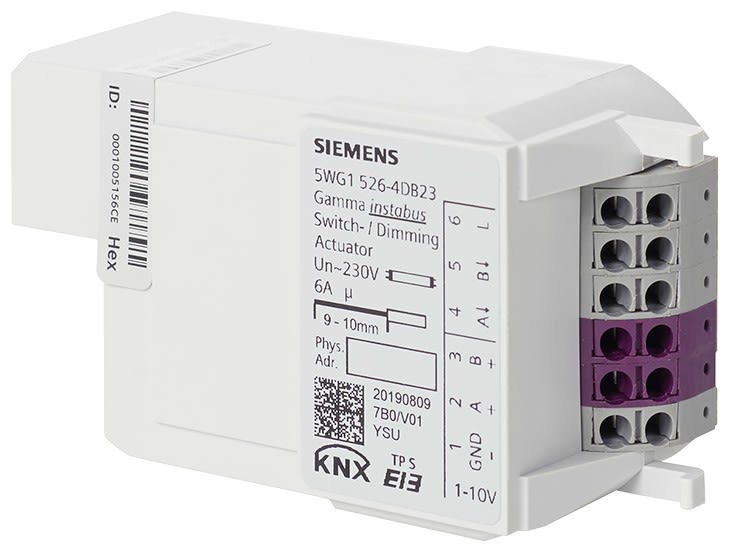 Siemens IBT - Switch dim actuator, 2 x AC 230 V, 6 A, 1?10 V