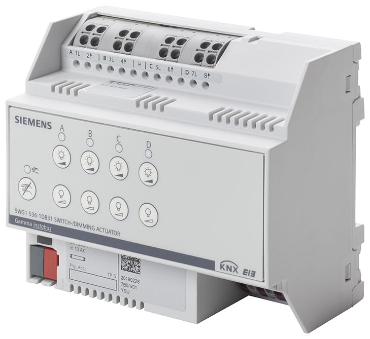 Siemens IBT - Switch dim actuator, 4 x AC 230 V,10 AX, 1?10 V