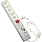 L'Ebenoid - Rack 1,5U 5x16A + inter + disjoncteur différ. 1,5m