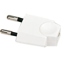 L'Ebenoid - Fiche mâle 6A 2P blanc EAN