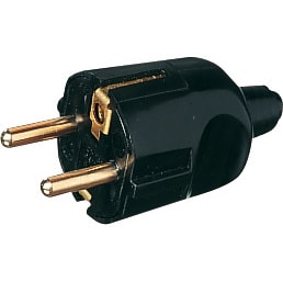 L'Ebenoid - Fiche mâle 16A 2P+T double terre noir EAN