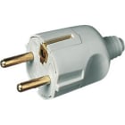 L'Ebenoid - Fiche mâle 16A 2P+T double terre gris