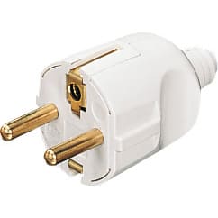 L'Ebenoid - Fiche mâle 16A 2P+T double terre blanc