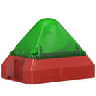 Aet - Feu flash 10J pyramidal 230Vca Vert IP66 Boitier rouge