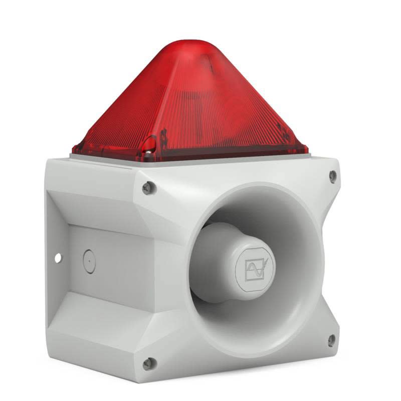 Aet - Combiné sirène 117 dB feu flash 10J 115Vca optique Rouge IP66