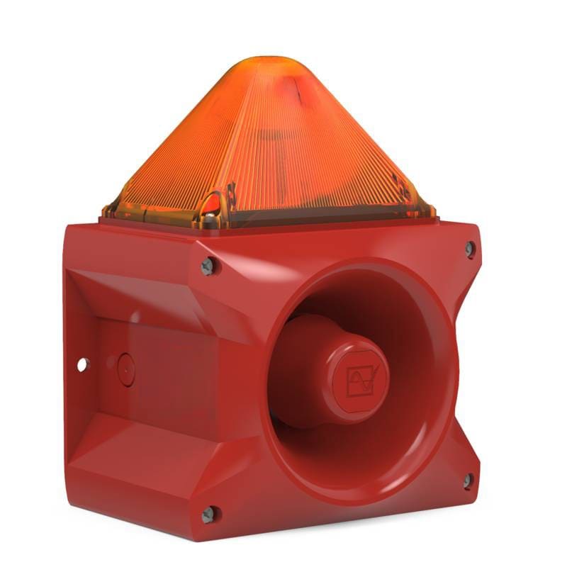 Aet - Combiné sirène 122 dB feu flash 15J 115Vca optique Orange IP66