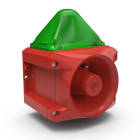 Aet - Combiné sirène 116 dB feu flash 5J 230Vca optique Vert IP66