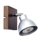 Aric - CASA - Spot sur patère GU10 60W max., orientable, alu/bois, Lpe non incl.