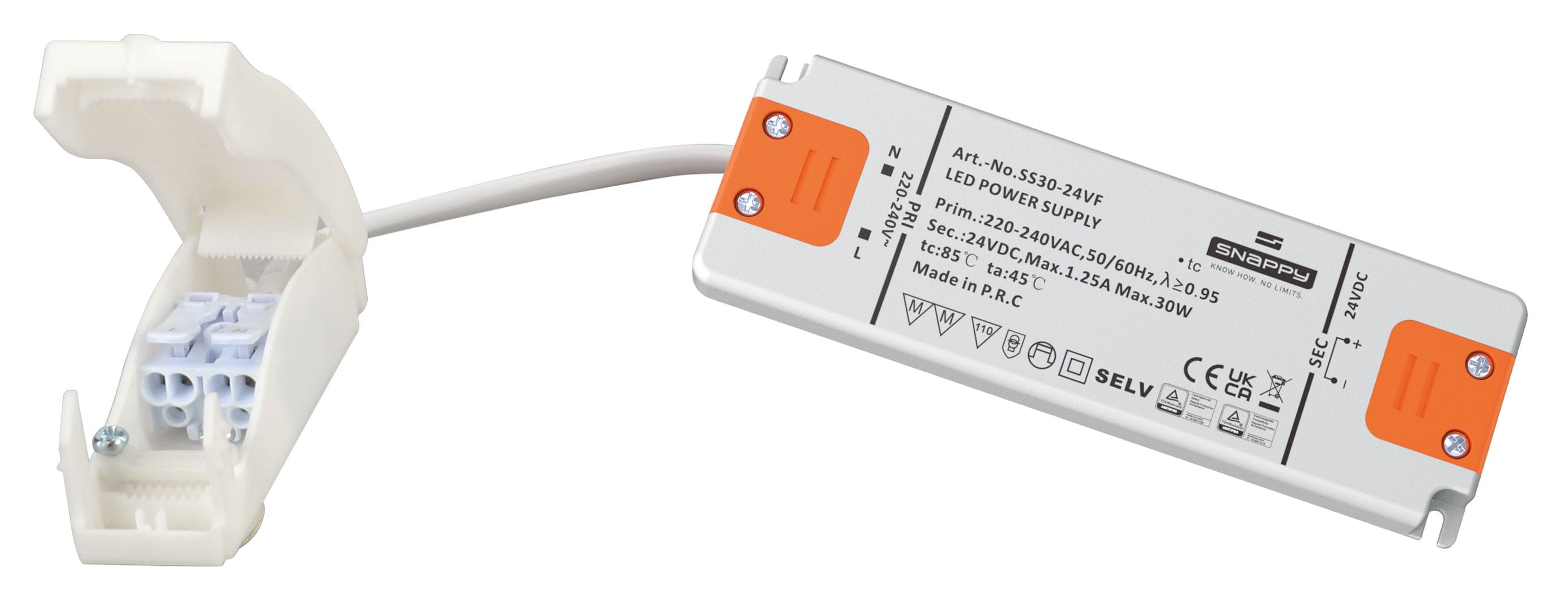 Aric - Alimentation LED 30W 24V DC IP20 30000H