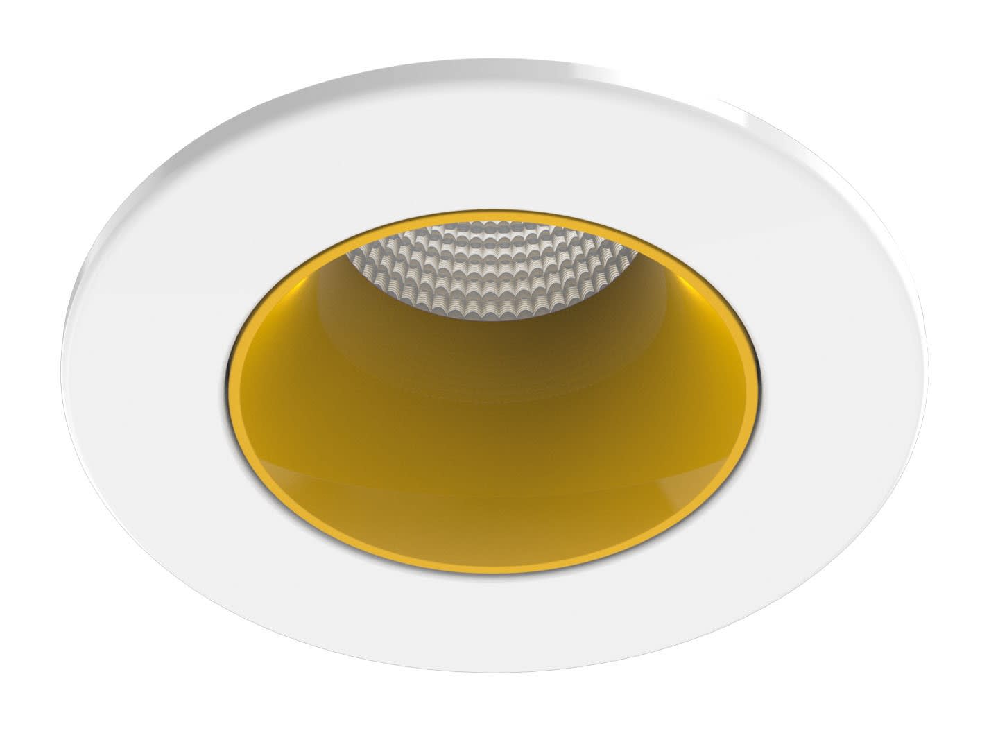 Aric - Collerette métal pour encastré EF8, ronde, couleur : blanc/doré