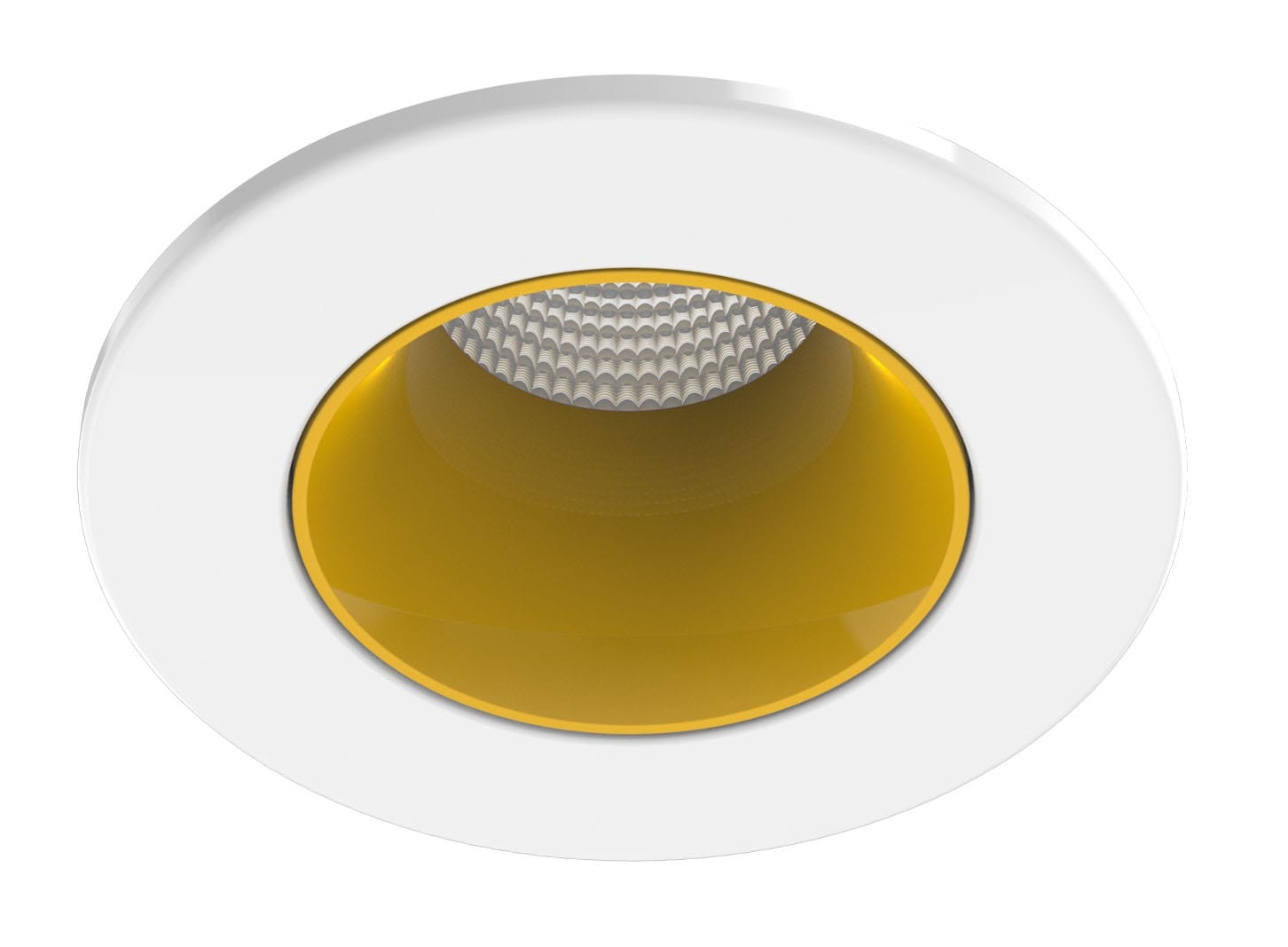 Aric - Collerette métal pour encastré EF8, ronde, couleur : blanc/doré