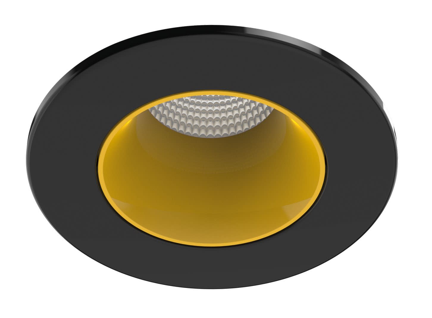 Aric - Collerette métal pour encastré EF8, ronde, couleur : noir/doré