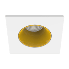 Aric - Collerette métal pour encastré EF8, carrée, couleur : blanc/doré