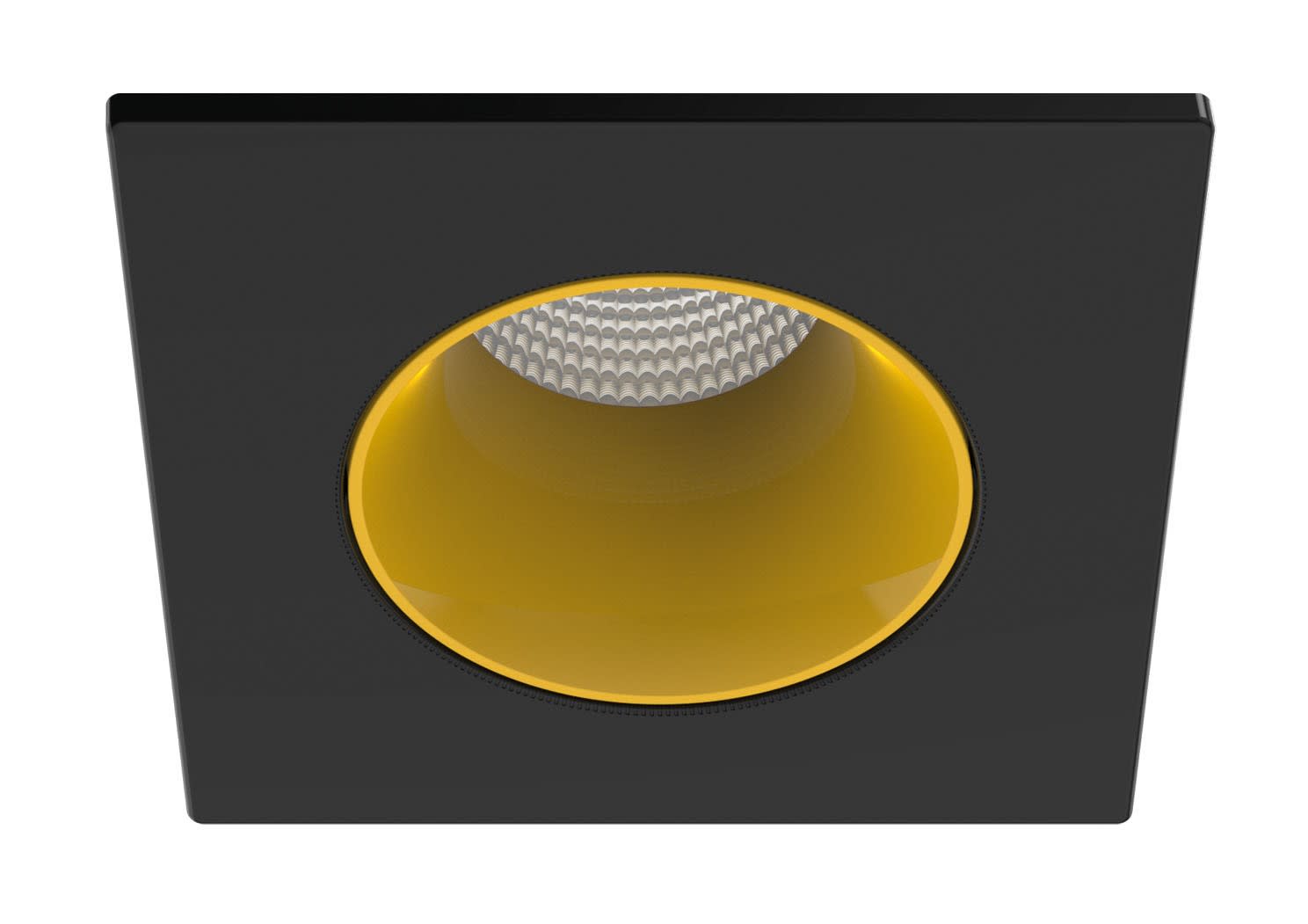 Aric - Collerette métal pour encastré EF8, carrée, couleur : noir/doré