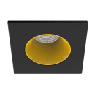 Aric - Collerette métal pour encastré EF8, carrée, couleur : noir/doré