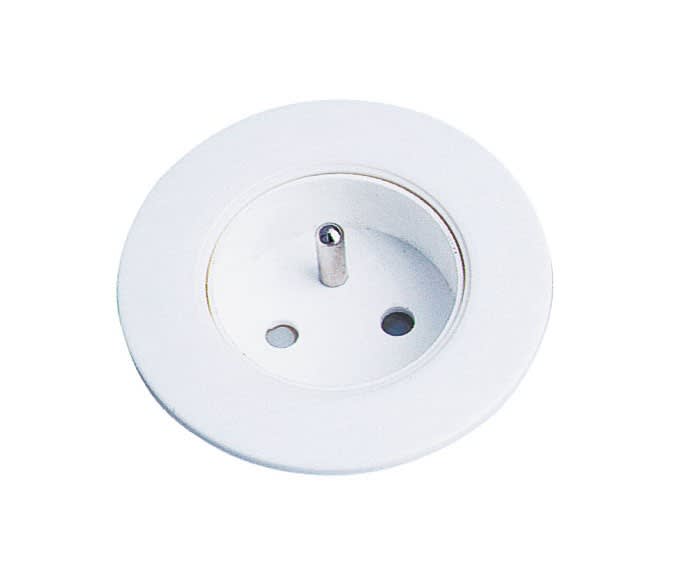 Aric - Prise de courant blanche à encastrer