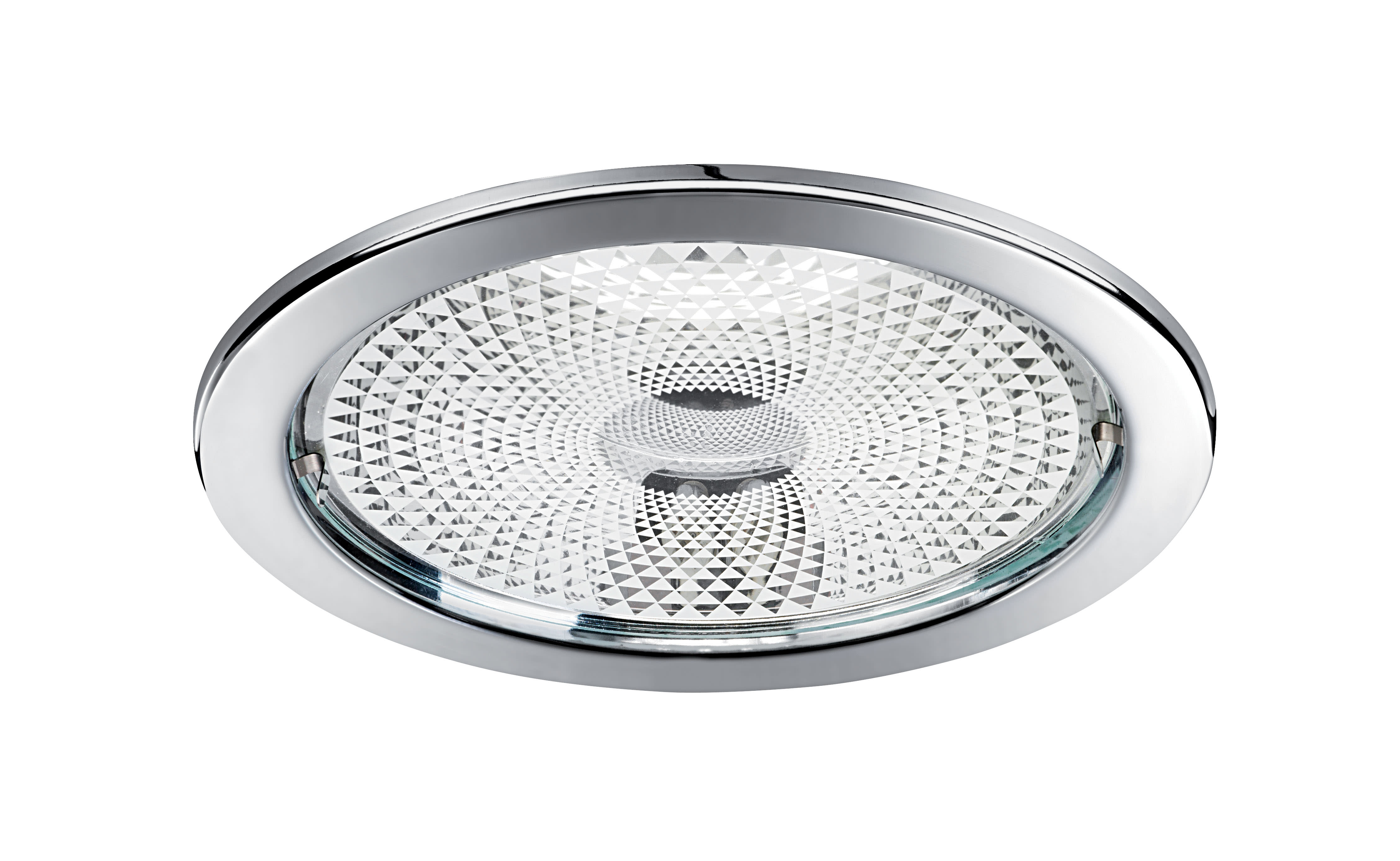 Aric - START 230 - Downlight fluo rond fixe, chrome, 2x26W