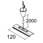 Aric - Kit de suspension pour rail 3 allumages