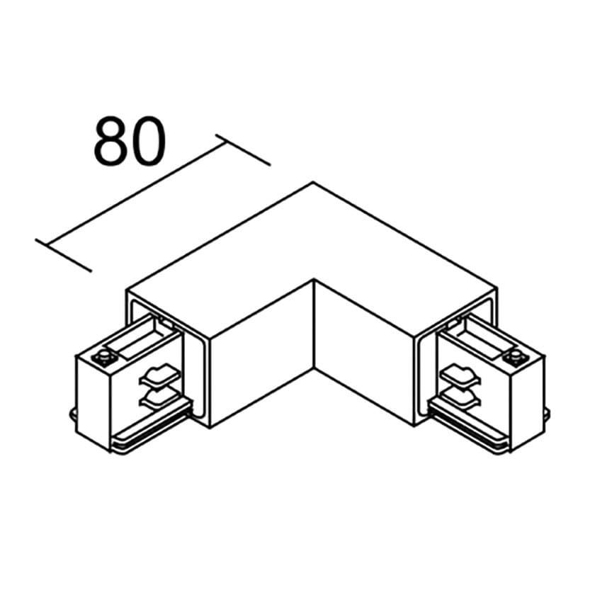 Aric - Raccord coude 90°, Terre intérieure - pour rail 3 allumages