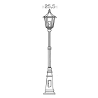 Aric - MONACO - Lant.+Mat IP43 IK02, noir, E27 100W max., Lpe non incl., haut.2,49m