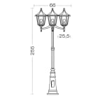 Aric - MONACO -Lant.+Mat IP43 IK02, noir, E27 3x100W max., Lpe non incl., haut.2,55m